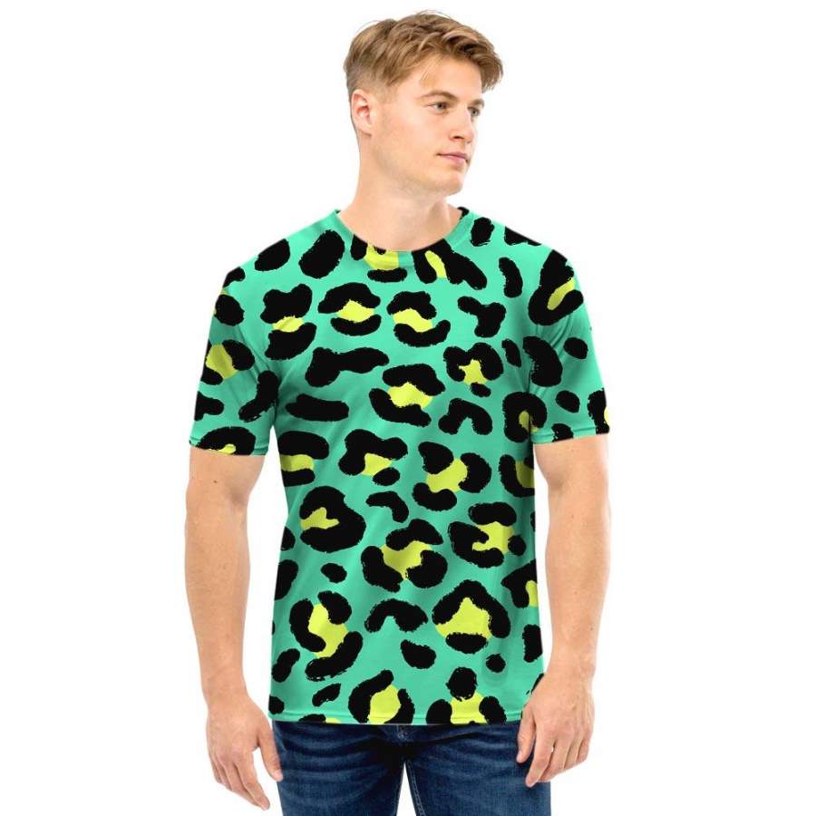 Green Leopard Men T Shirt