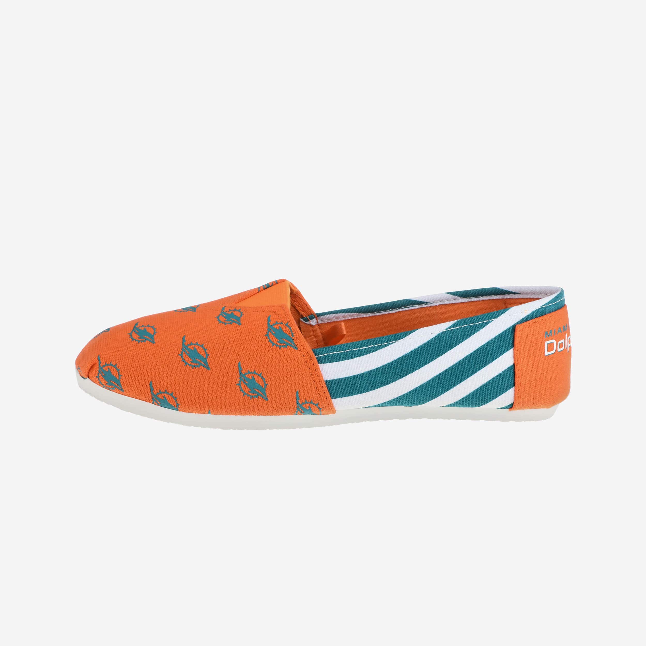 Miami Dolphins Womens Stripe Canvas Shoe