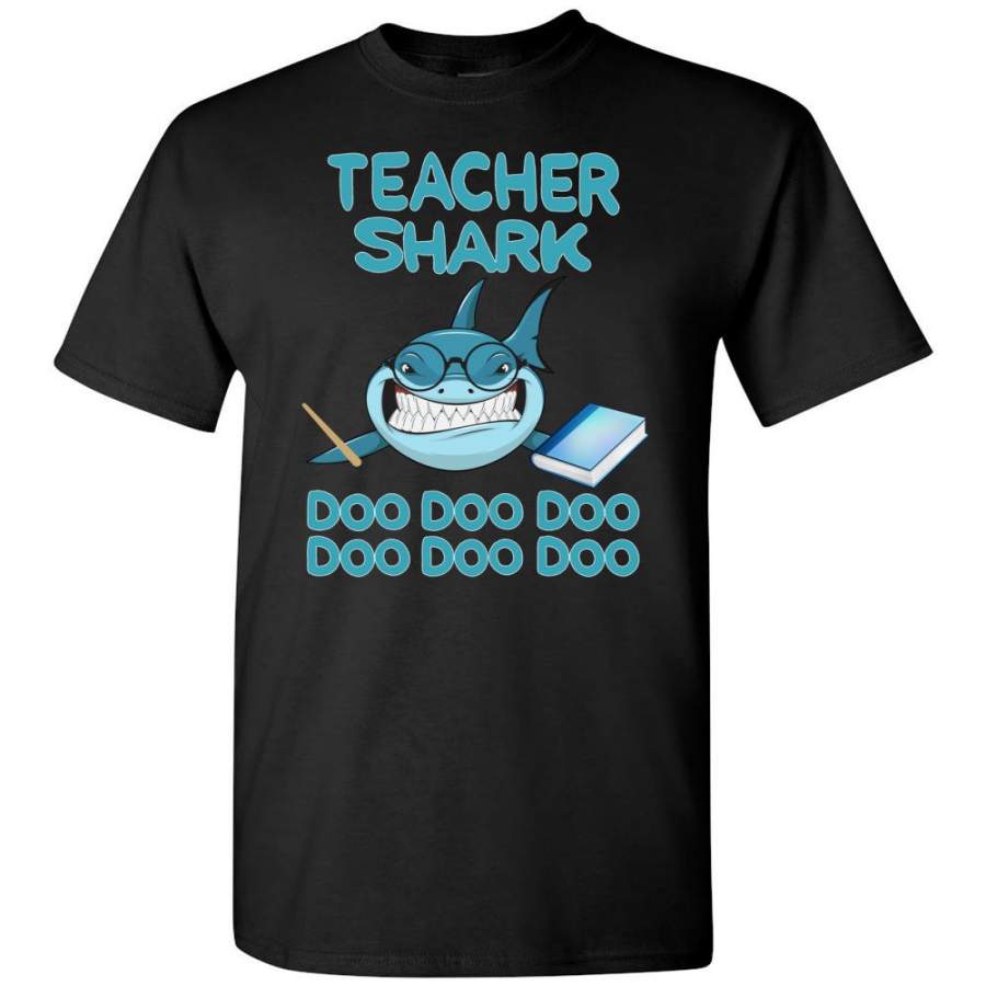 Teacher shark doo doo doo Shirt with book, funny teacher shirt