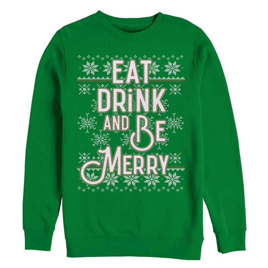 Lost Gods Men’s Christmas Eat, Drink, Be Merry  Sweatshirt