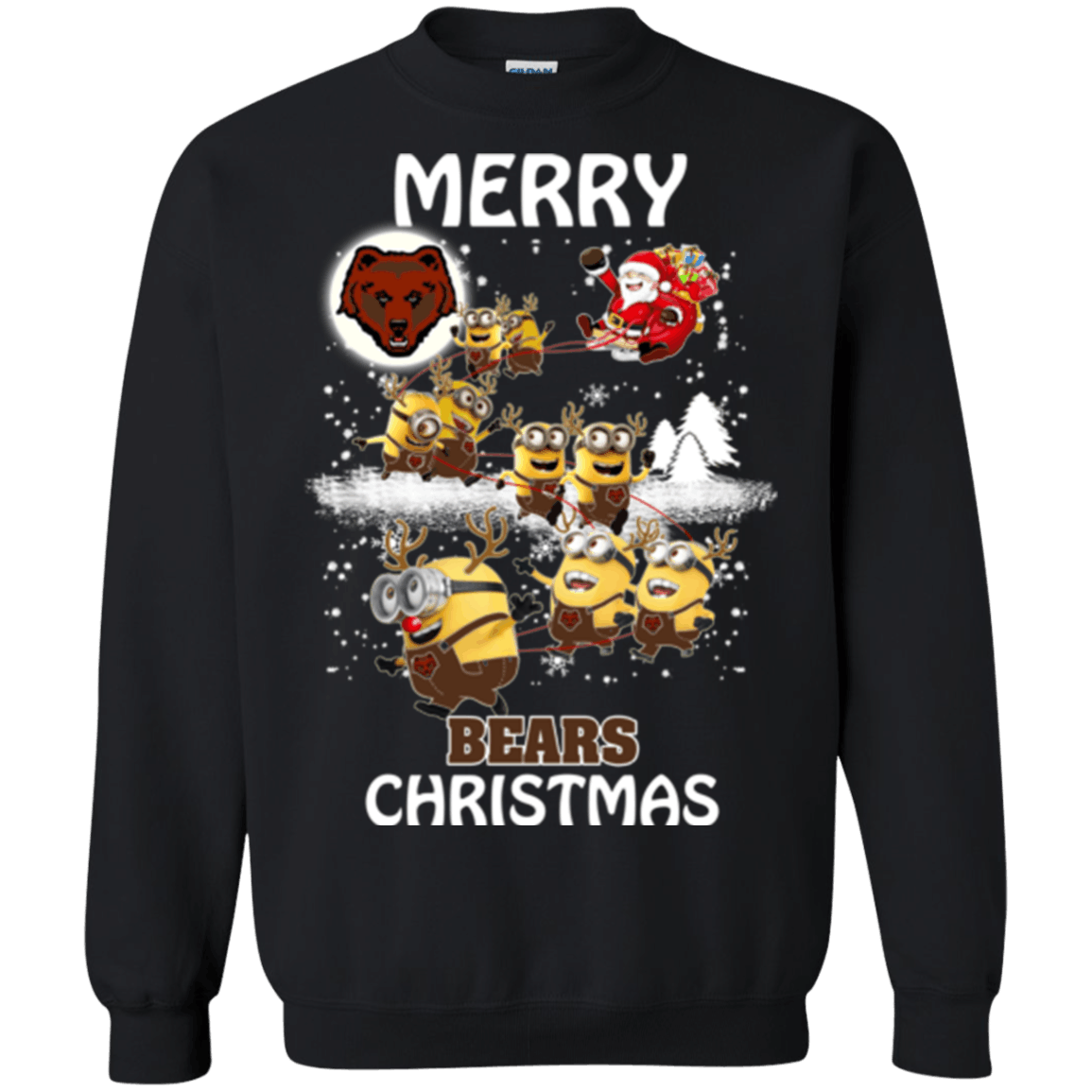 Nice Shirt Brown Bears Minion Ugly Christmas Sweaters Santa Claus With Sleigh Hoodies Sweatshirts