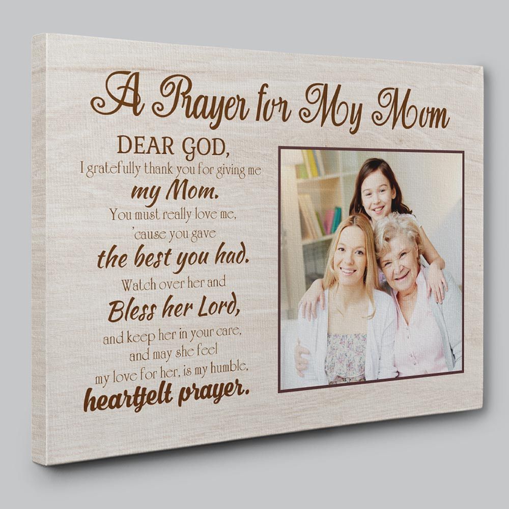 “A Prayer for My Mother” Custom Photo Mother’s Day Gift Canvas Print