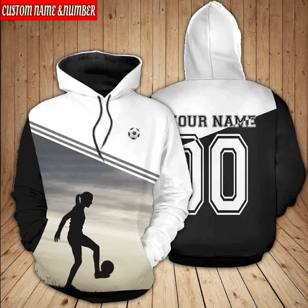 Personalized Custom Name Soccer Girl Player Hoodie 3D #V