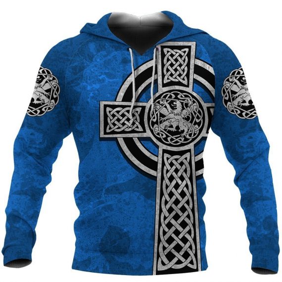 Unisex Hoodie All Over Print Lion Gifts Scottish Lion Celtic Cross Us Unisex Size Hoodie