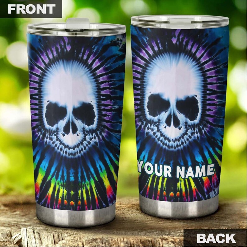 Tie Dye Skull Personalized Fancy Unique Tumbler-Skull Tumbler-Skull Birthday Gift Christmas Gift For Her For Him