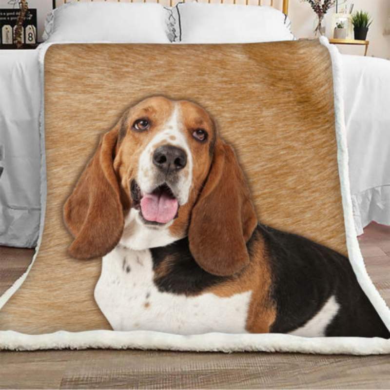 Basset Hound Dog Sherpa Blanket JR1602 95O35