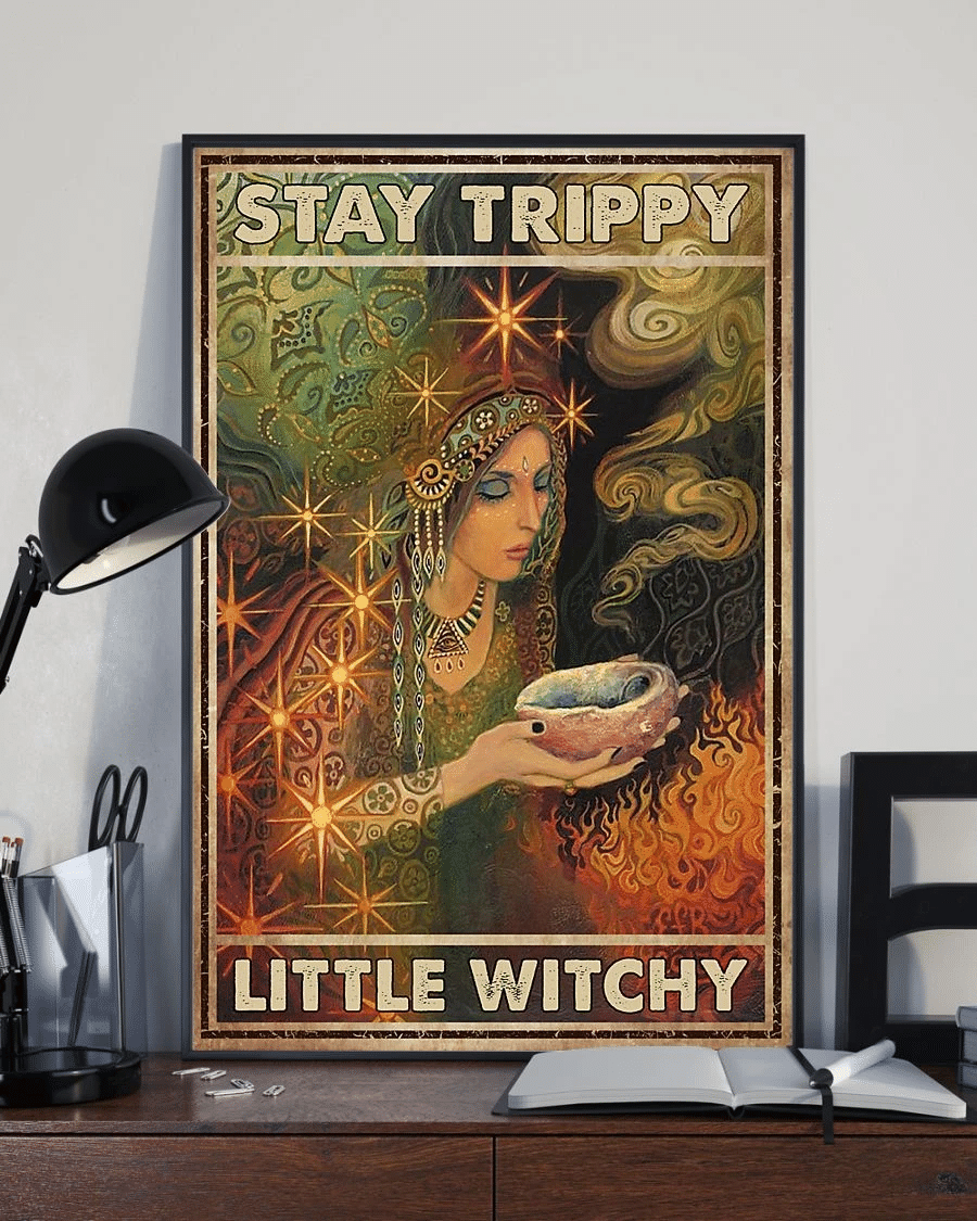 Witch Stay Trippy Little Witchy Poster Canvas – Vintage Home Decor Wall Art Evg81487