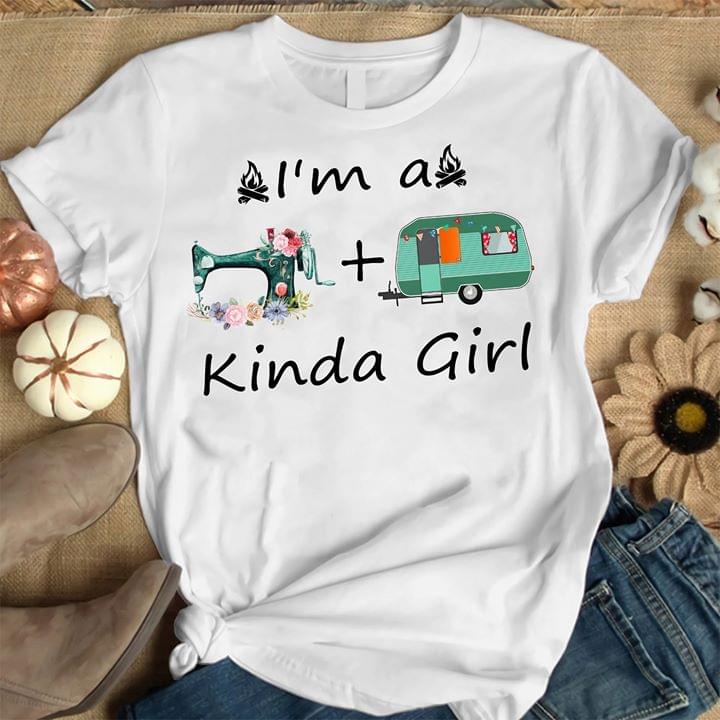 Im A Quilting And Camping Kinda Girl For Quilting And Camping Lover Cotton T-Shirt