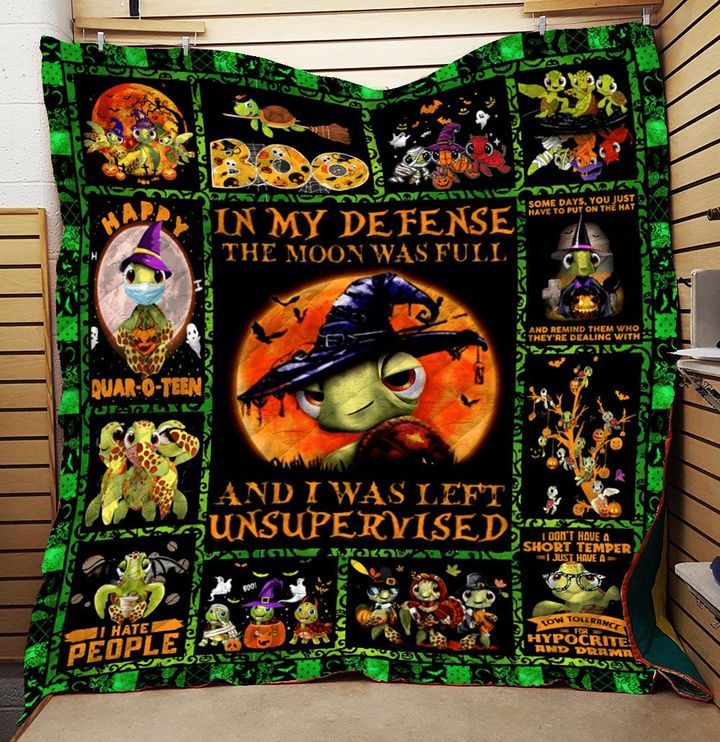 Turtle Halloween I Hate People Yp1208088Cl Quilt Blanket