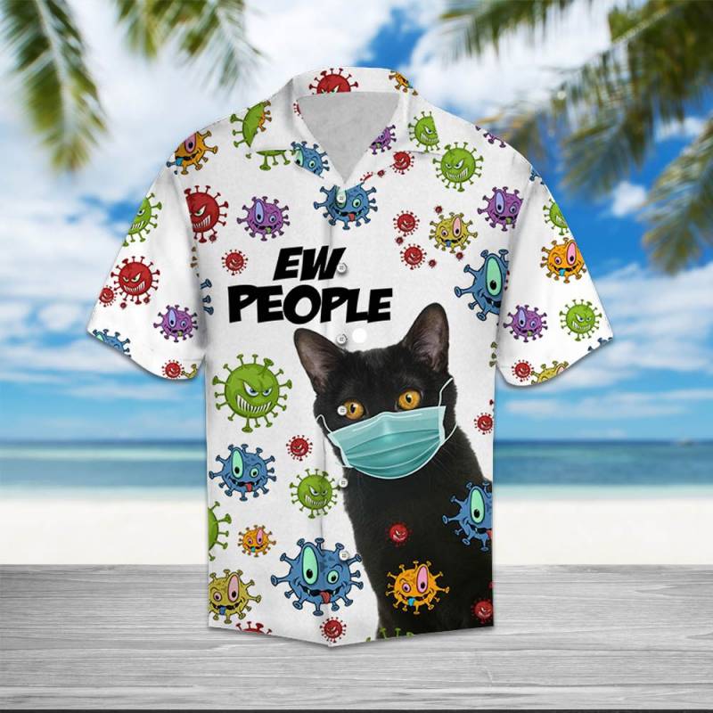 Black Cat Ew People Hawaii Shirt Ha4036