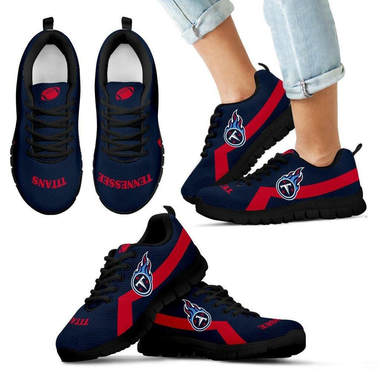 Tennessee Titans Sneakers Line Logo Running Shoes For Men, Women Shoes11924