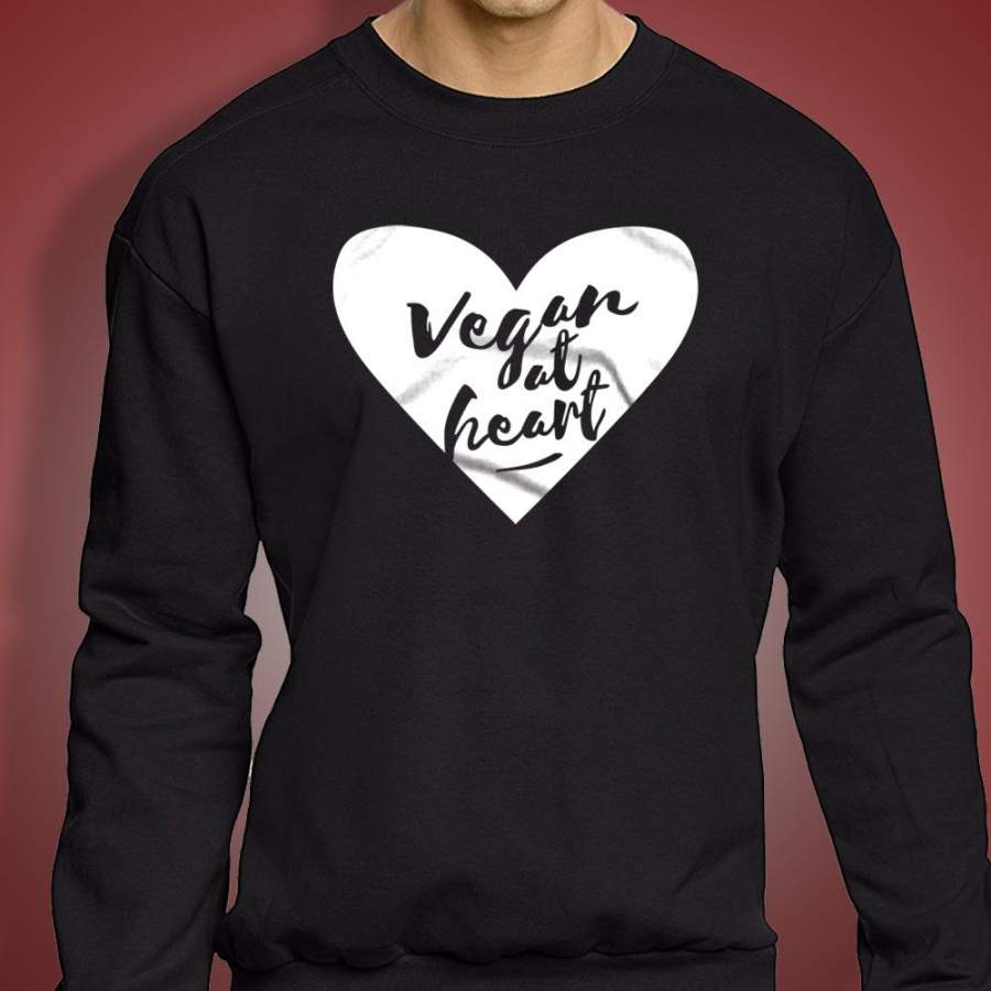 Vegan At Heart Animal Rights Plant Based Love Men’S Sweatshirt