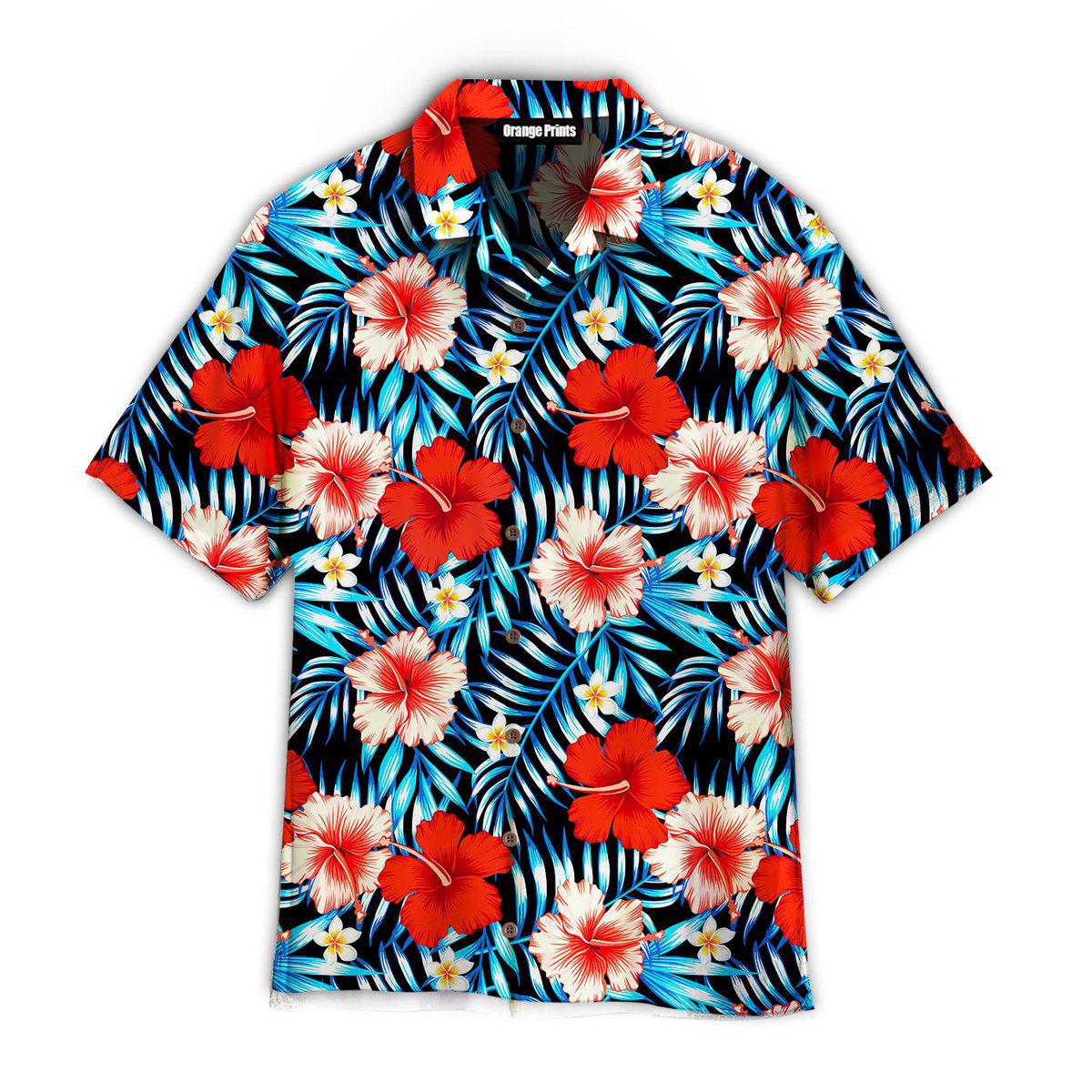 Xmas Red Floral Tropical Aloha Hawaii Shirts For Men Women Ha83135