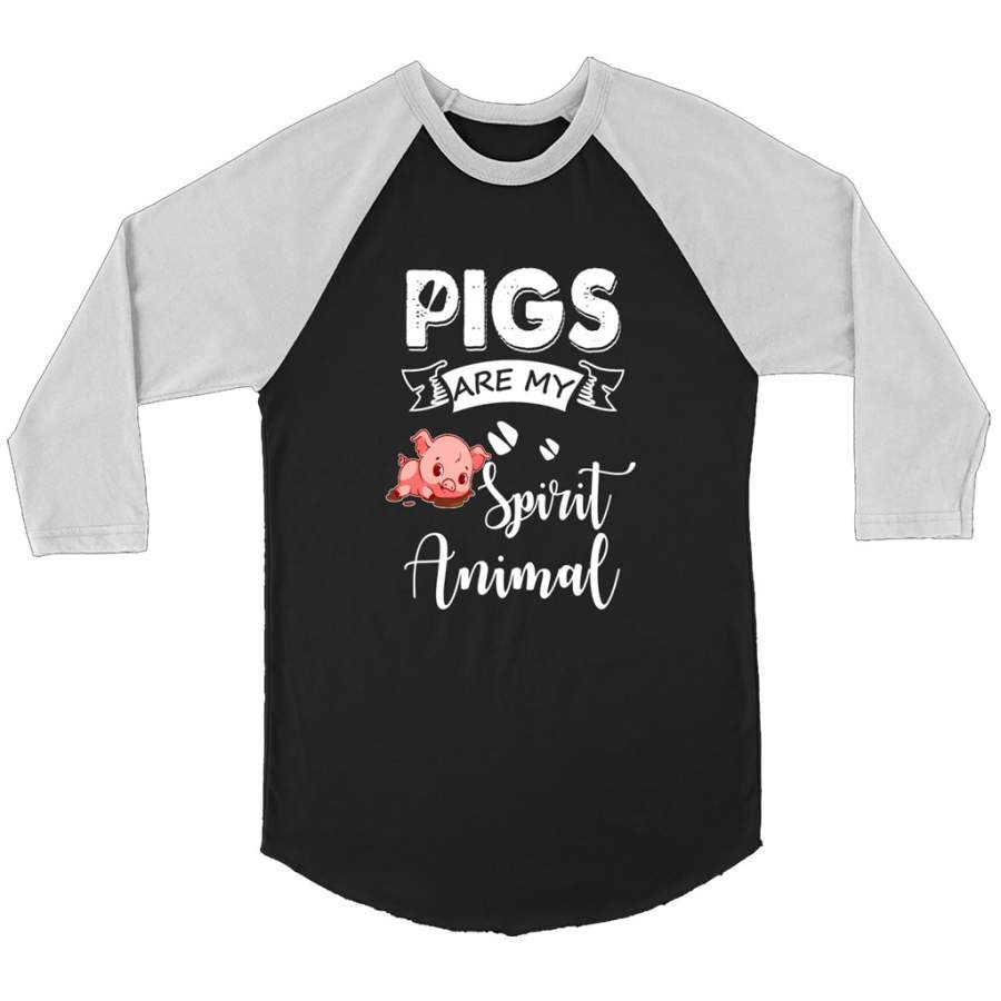 Pigs Are My Spirit Animal – Canvas 3/4 Raglan Shirt