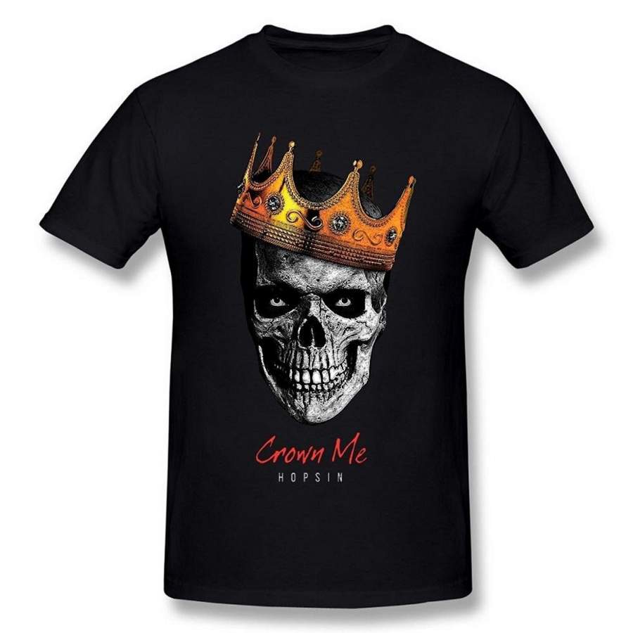 Next Style Men’s Hopsin Crown Me Skull Logo Album Cover Poster Black T Shirt