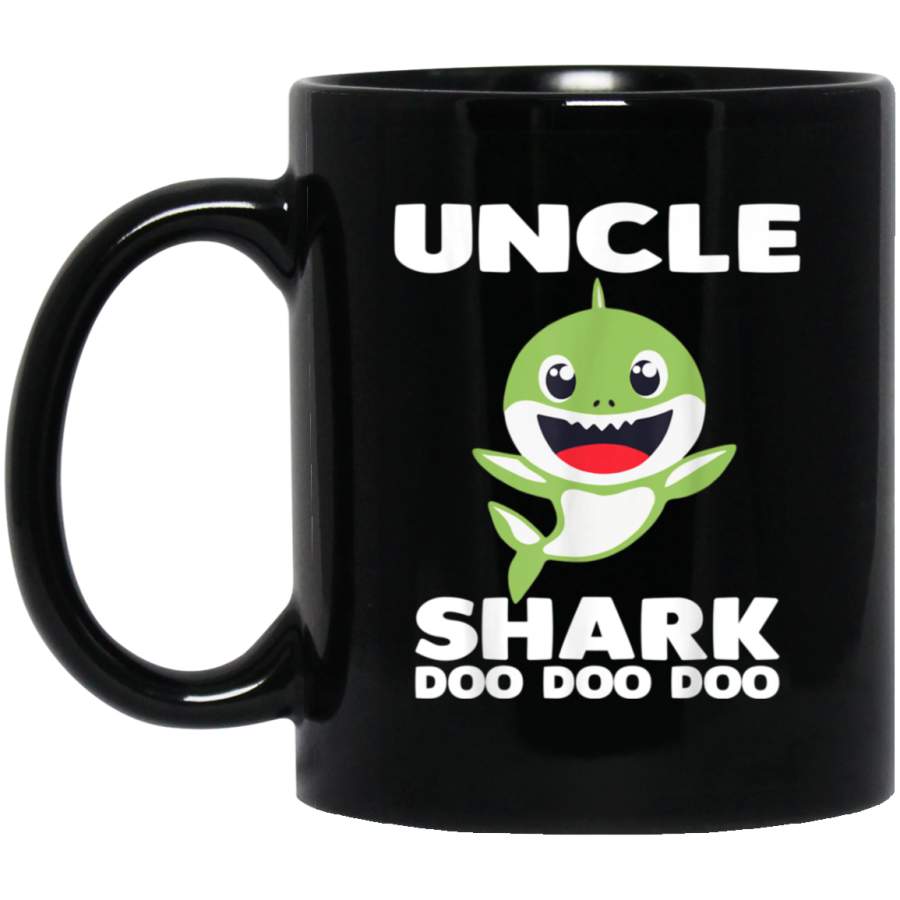 Uncle Shark Doo Doo Mommy Auntie Daddy Baby Black Mugs