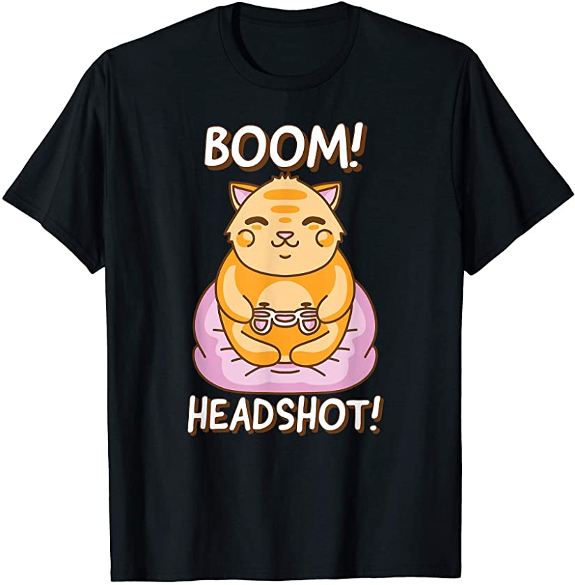 Cat Playing Video Games | Funny Sarcastic Kawaii Gamer Meme T-Shirt