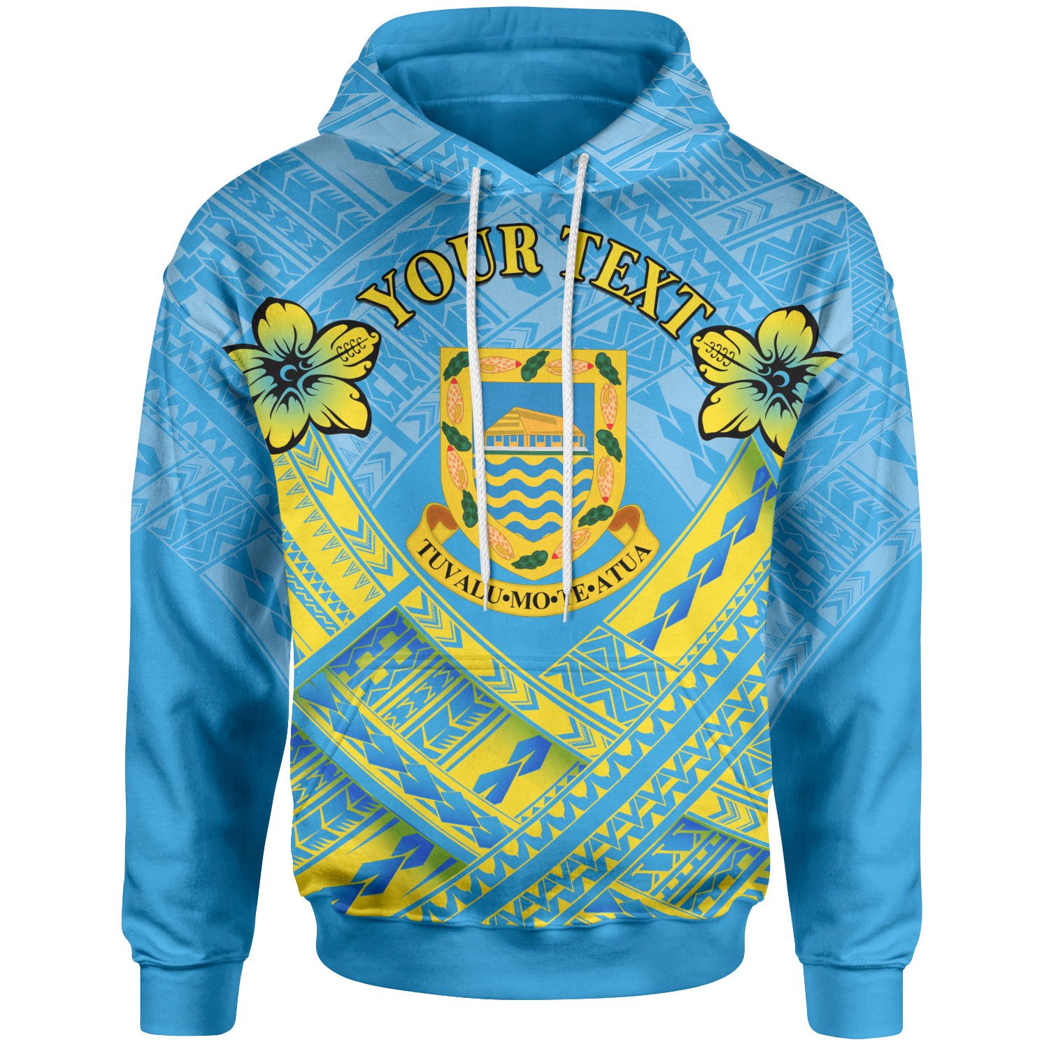 Tuvalu Custom Personalised Hoodie – Tuvalu Flag Camisole Hibiscus Style – BN18