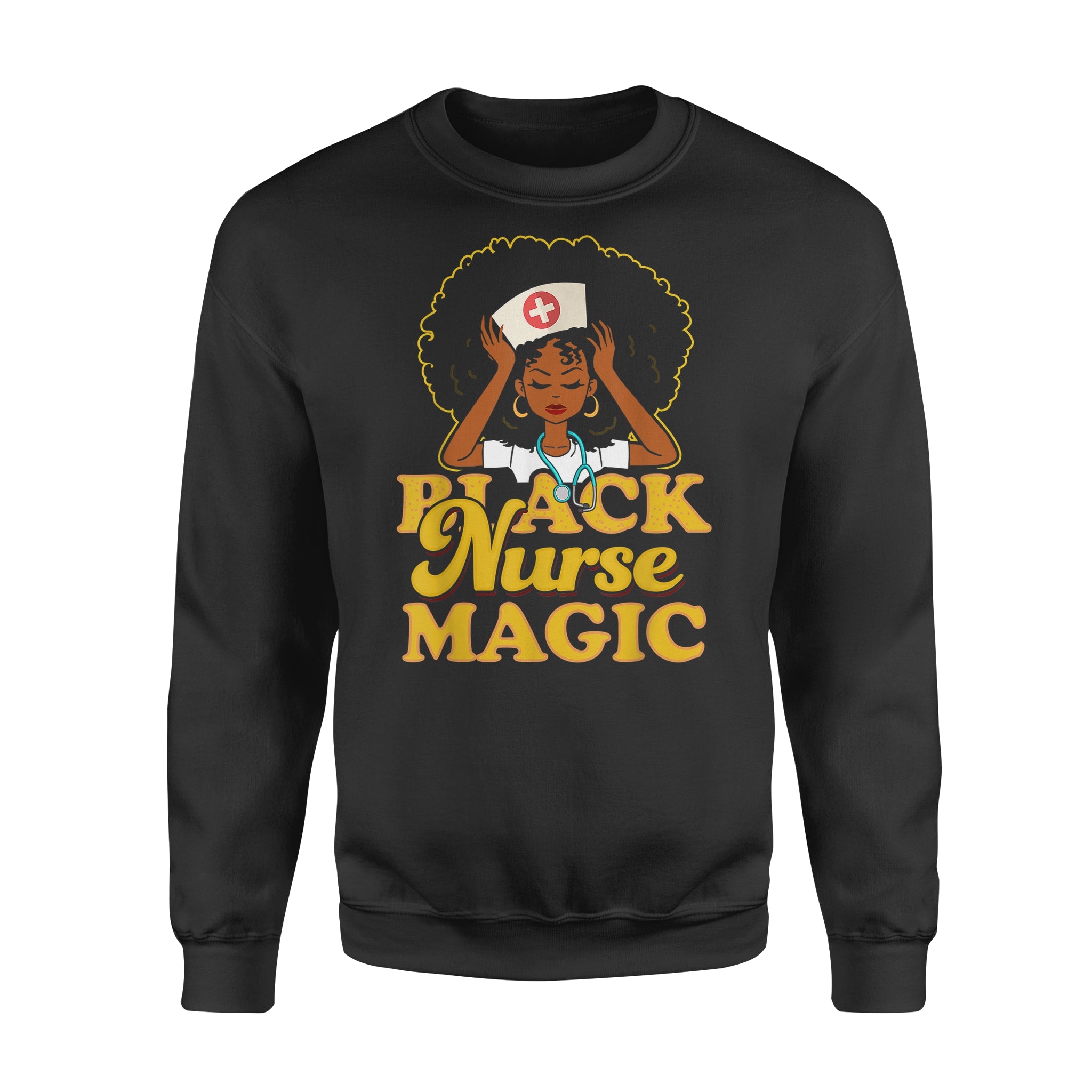 Black Nurse Magic Black Pride – Premium Crew Neck Sweatshirt