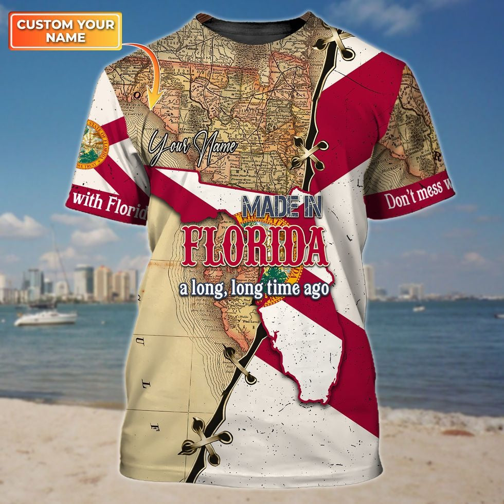 Customized 3D All Over Printed Florida Tshirt, Florida Map Shirts, Florida Shirt