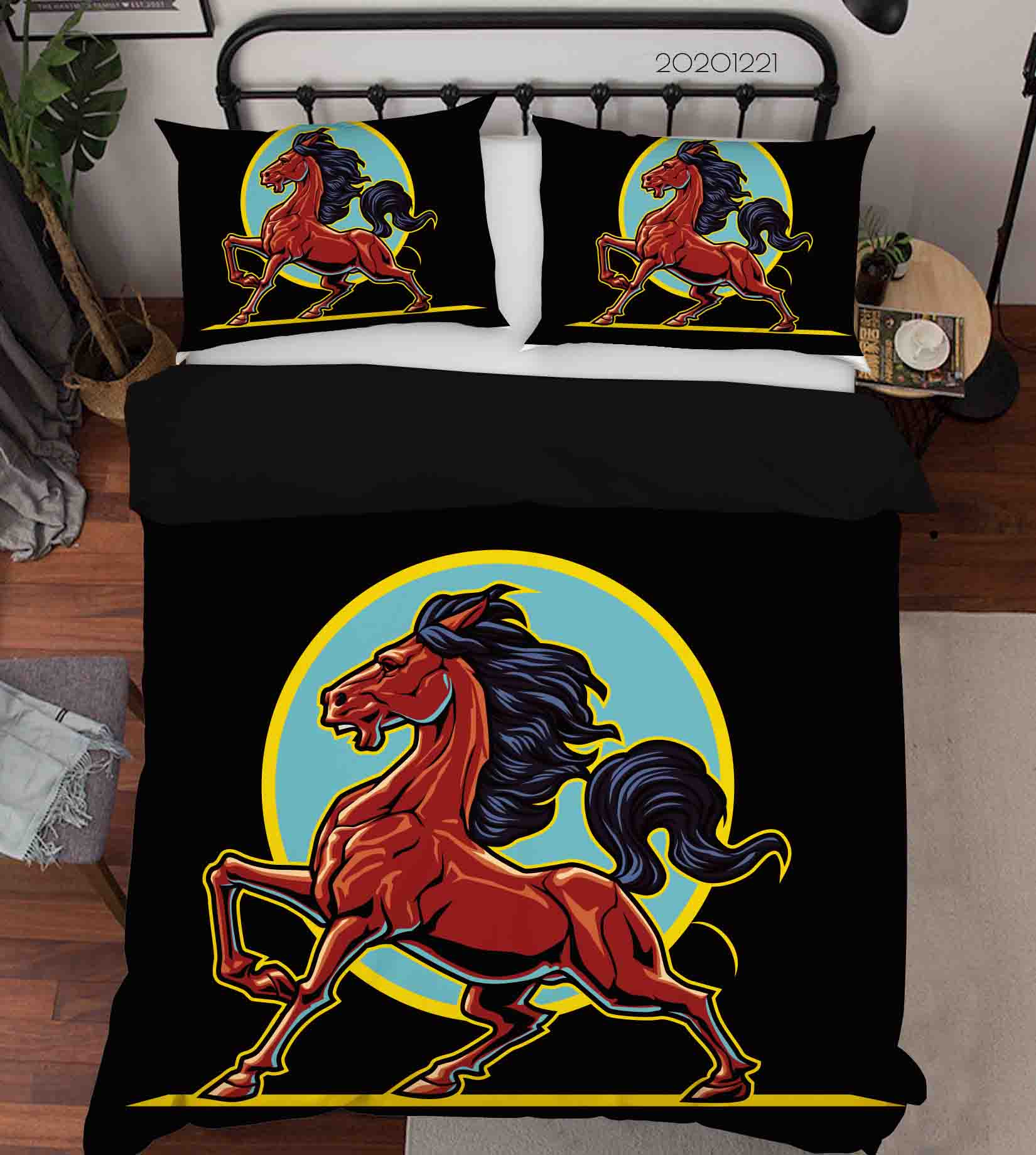 3D Hand Drawn Animal Horse Quilt Cover Set Bedding Set Duvet Cover Pillowcases 242 Lqh