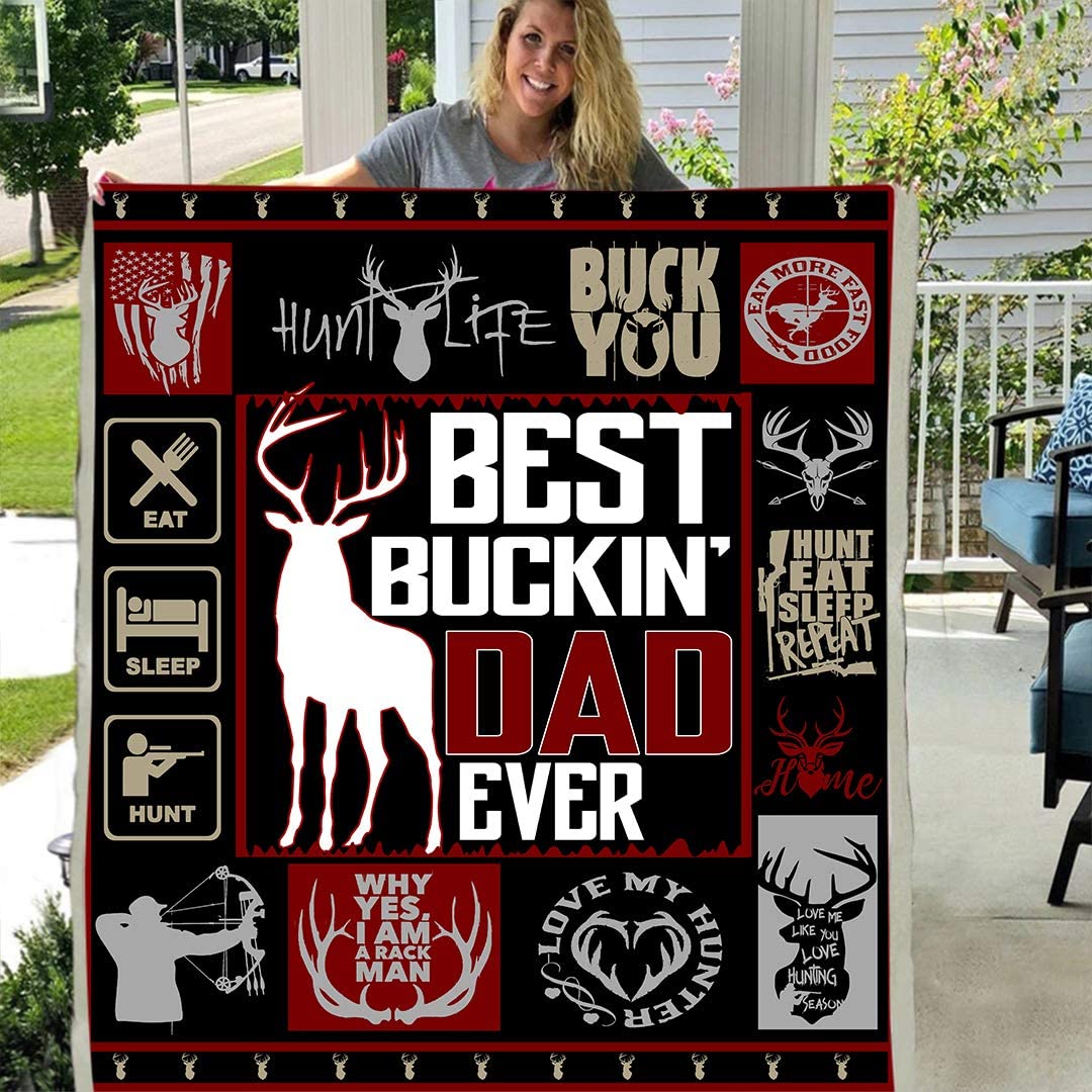 to my buckin dad love your daughter son deer 3d custom fleece photo blanket father’s day birthday gift