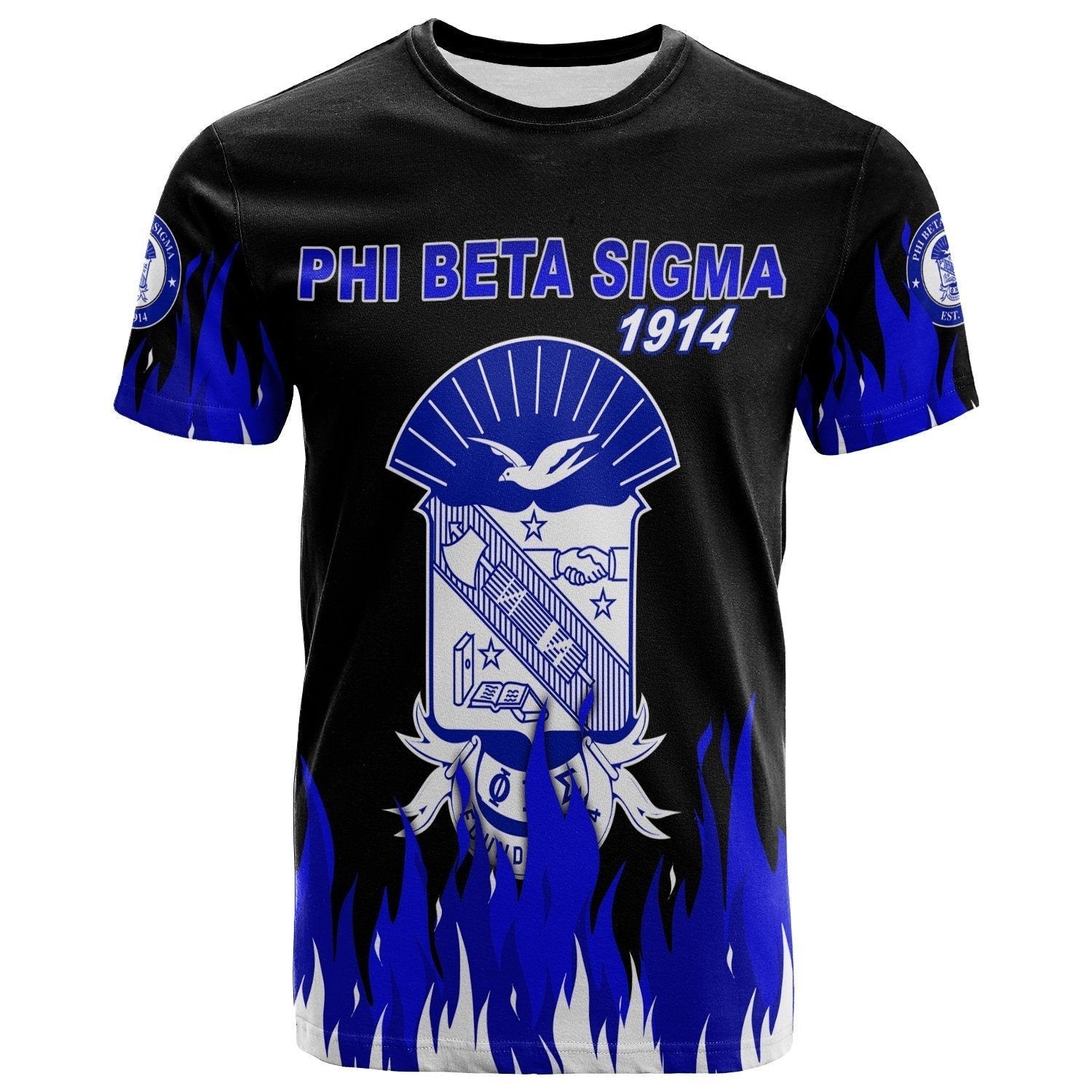 Fraternity Tshirt – Phi Beta Sigma Tshirt Fire Version Black