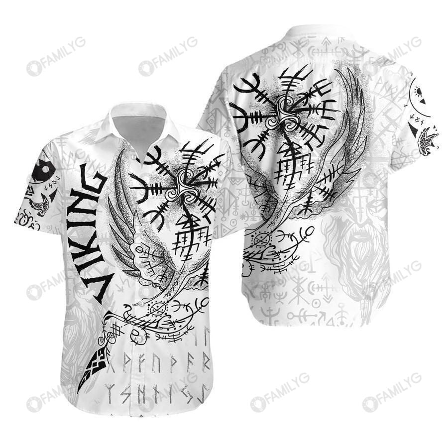 Viking Shirts – Nordic Vikings Warrior Tattoo – Viking Hawaiian Shirt Summer Hawaiian For Men, Women, Couple