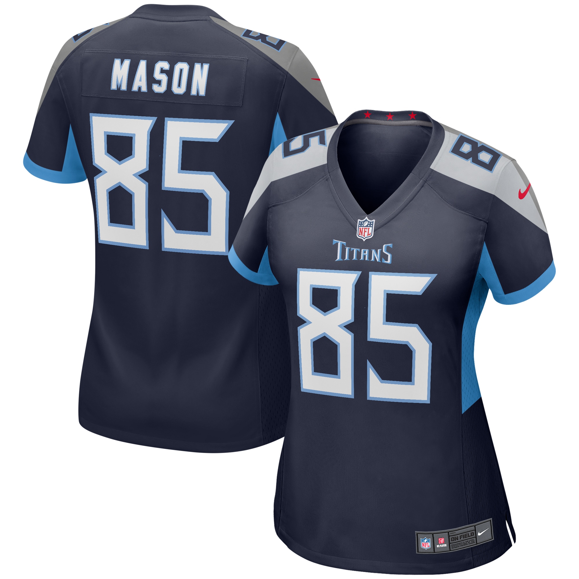 Women’s Tennessee Titans Derrick Mason Navy Game Retired Player Jersey