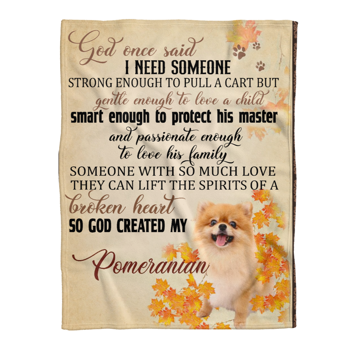 Pomeranian Protect His Master Fleece Blanket – Quilt Blanket
