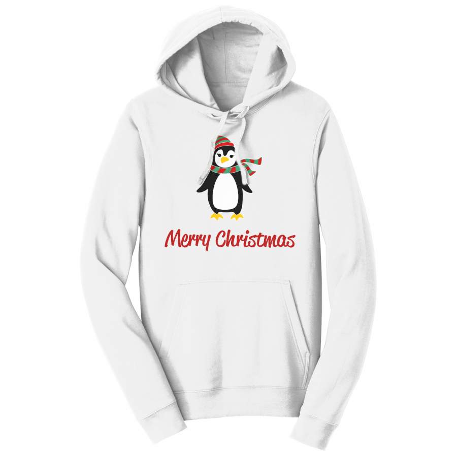 Merry Christmas Penguin Cartoon – Adult Unisex Hoodie Sweatshirt