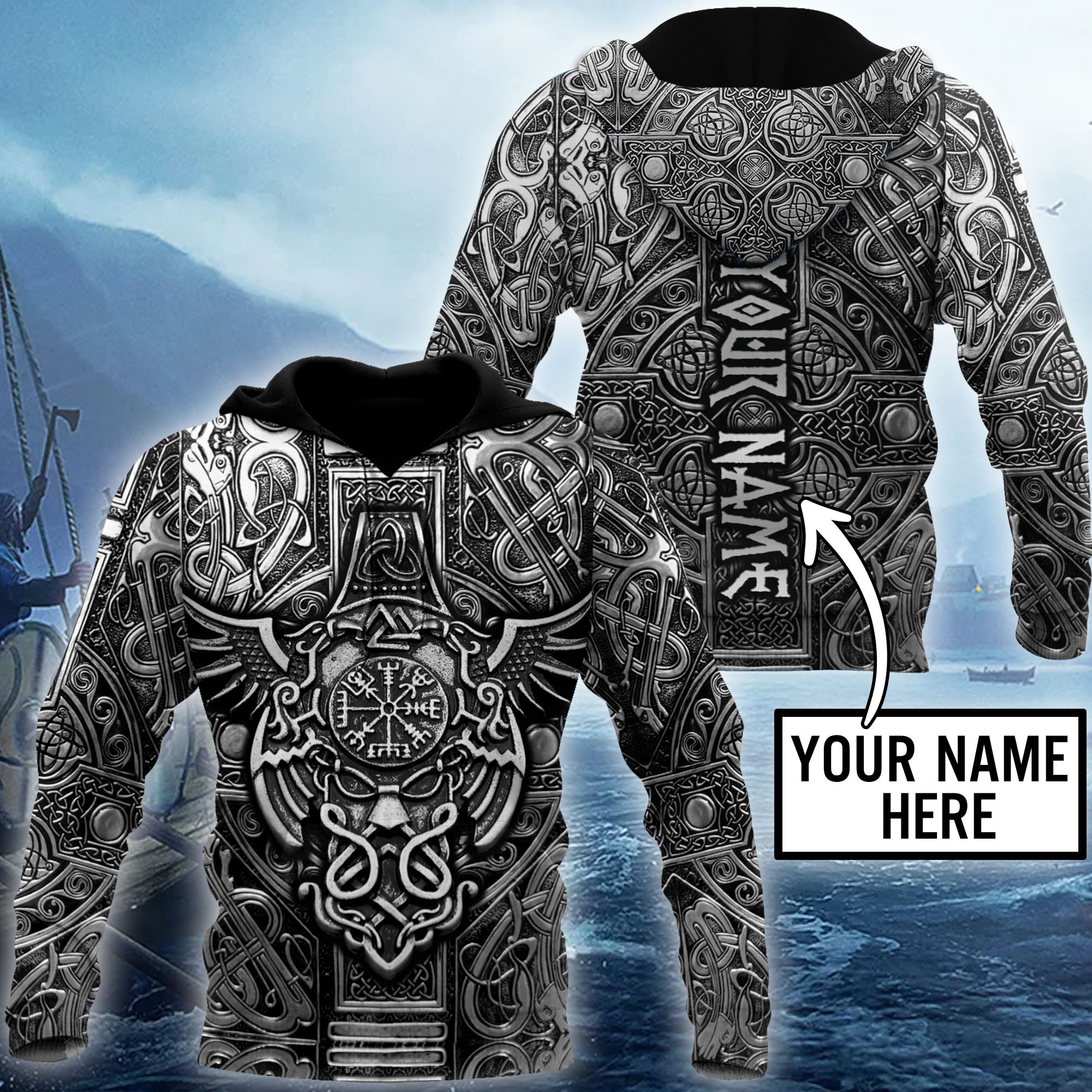 Viking All Over Printed Custom Name Unisex Shirts