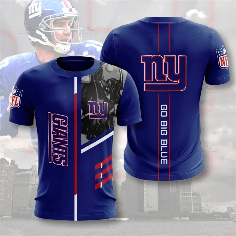 New York Giants T-Shirt 3D Performance Short Sleeve