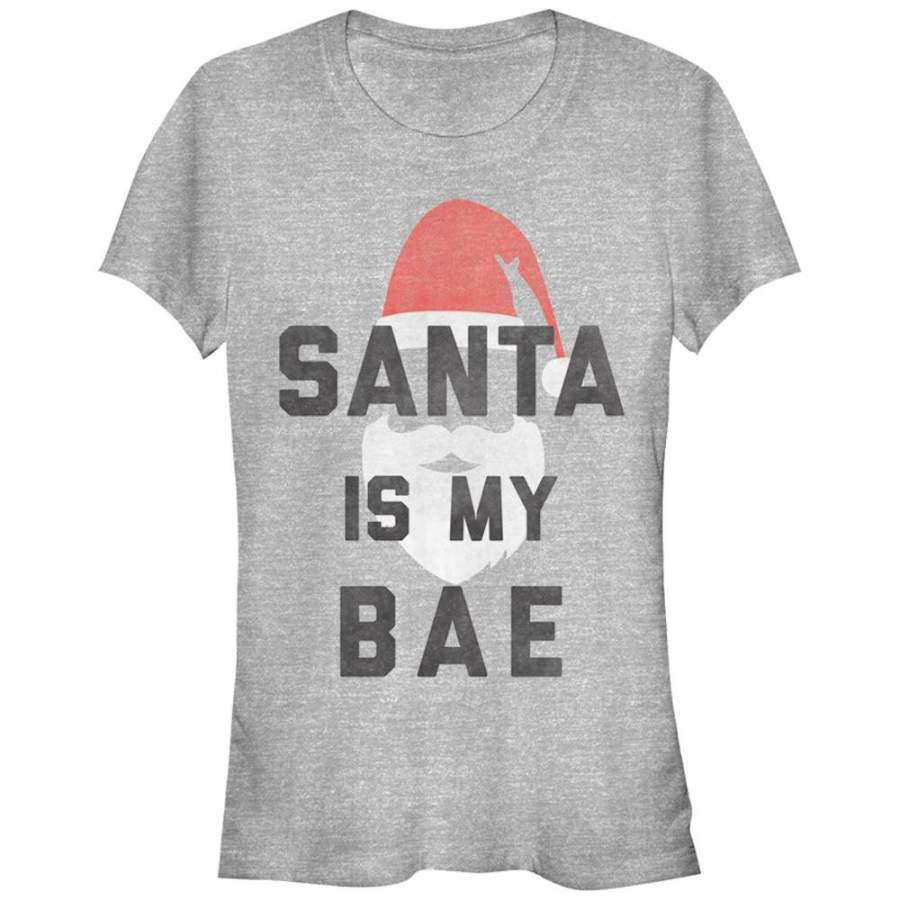 Lost Gods Junior’s Christmas Santa is my Bae  T Shirt Athletic Heather S