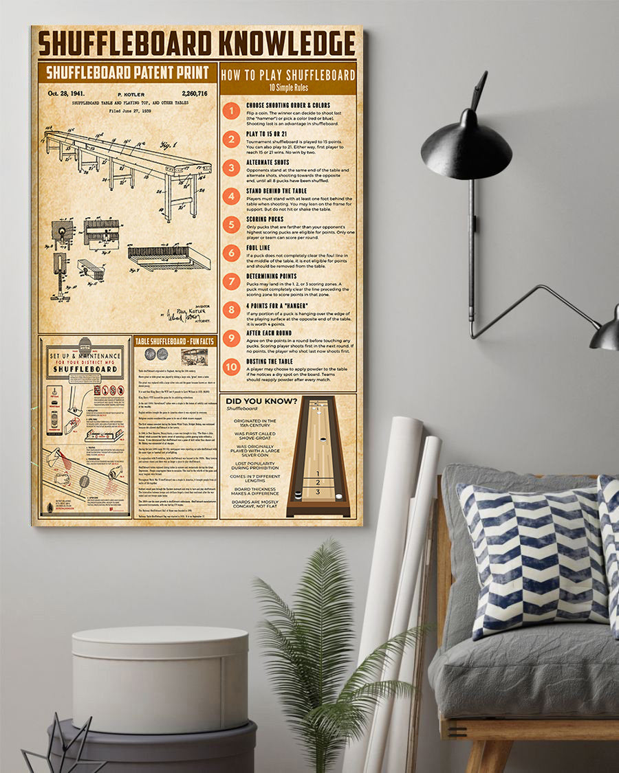 Shuffleboard Knowledge Poster Deck Shuffleboard Poster