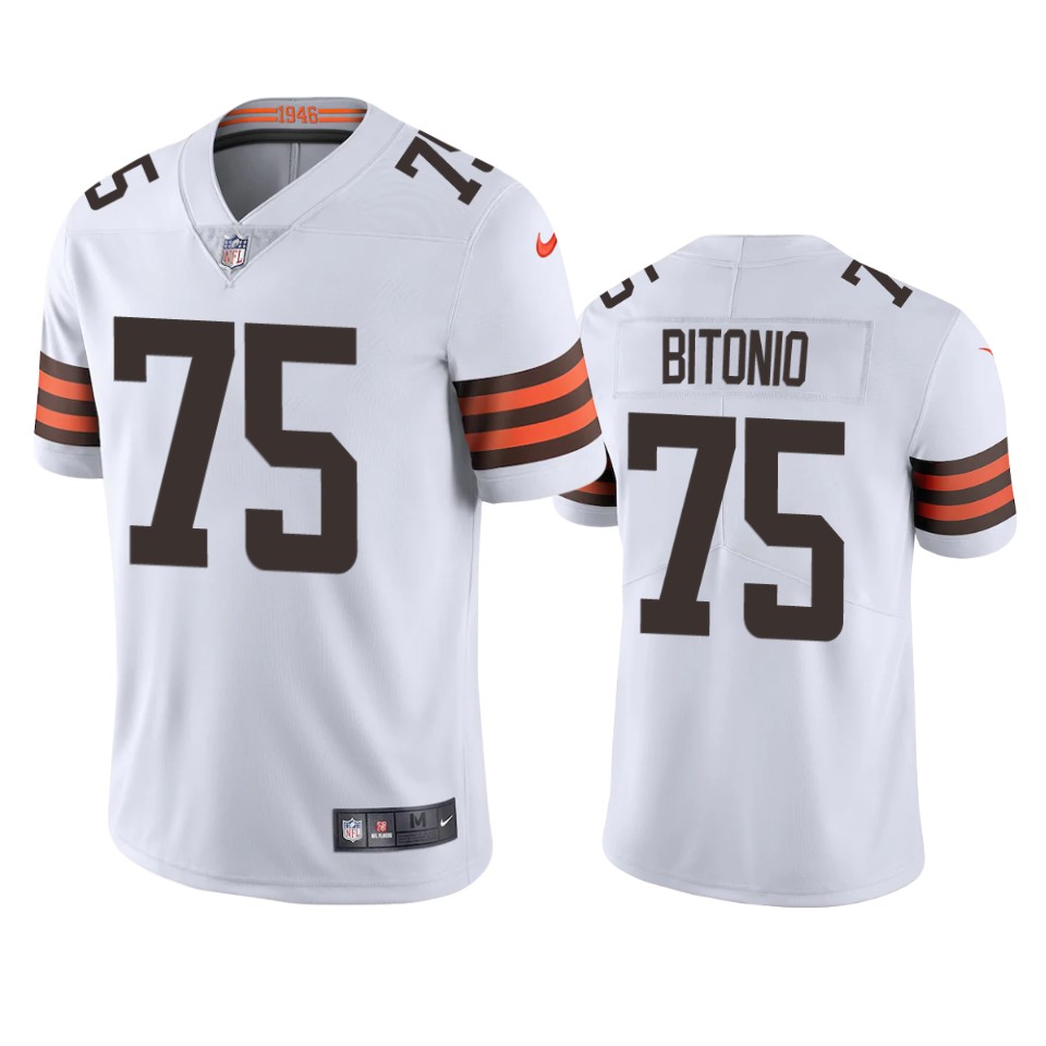 Cleveland Browns Joel Bitonio White 2020 Vapor Limited Jersey – Mens