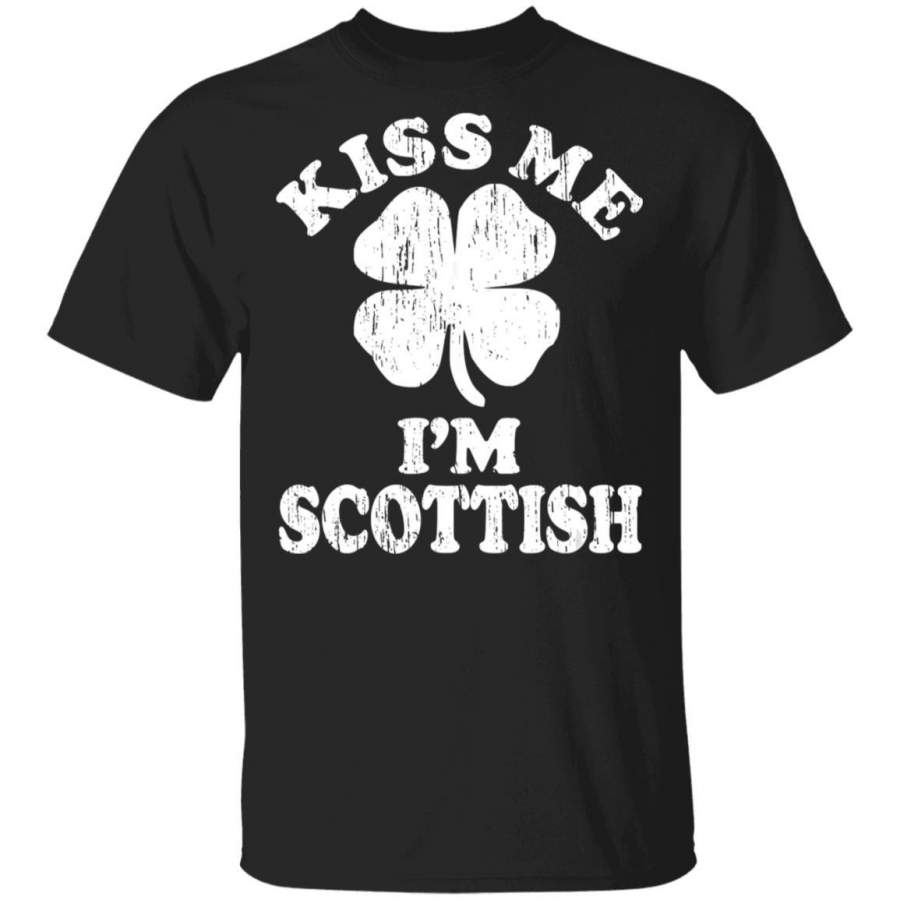 Vintage kiss me i’m Scottish shamrock st patricks day T Shirt Saint Paddys Patricks Tshirt Lucky Shirts Drink Green Beer Irish Gifts Funny Tee