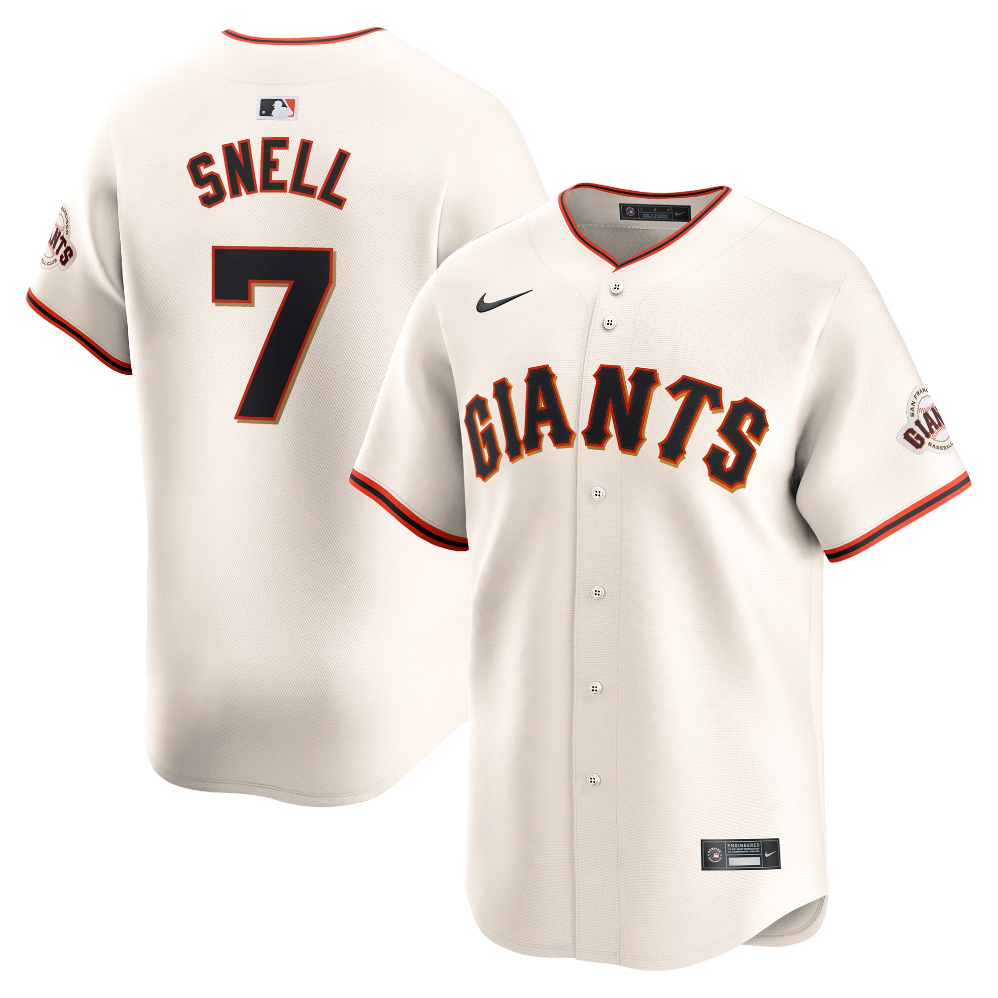 Blake Snell San Francisco Giants Home Limited Jersey – Cream