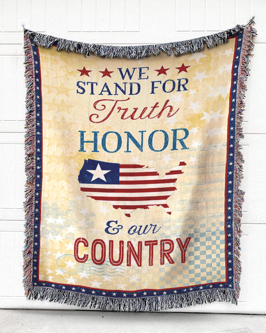 Woven Throw For Soldier Veteran’S Day Gift, We Stand For, Cotton Blanket