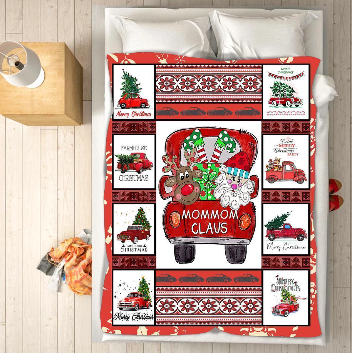 Custom Blankets – Mommom Claus Christmas Blanket – Fleece Blankets