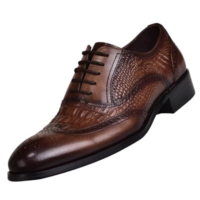 Casual Shoes Brock Oxford Retro Crocodile Leather Formal Shoes