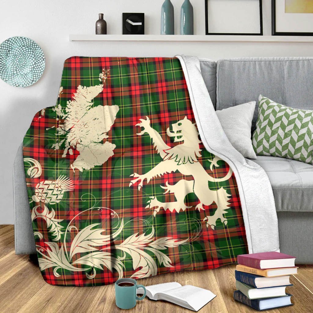 Tartan Blanket Blackstock Tartan Scotland Lion Thistle Map Plaid Blanket