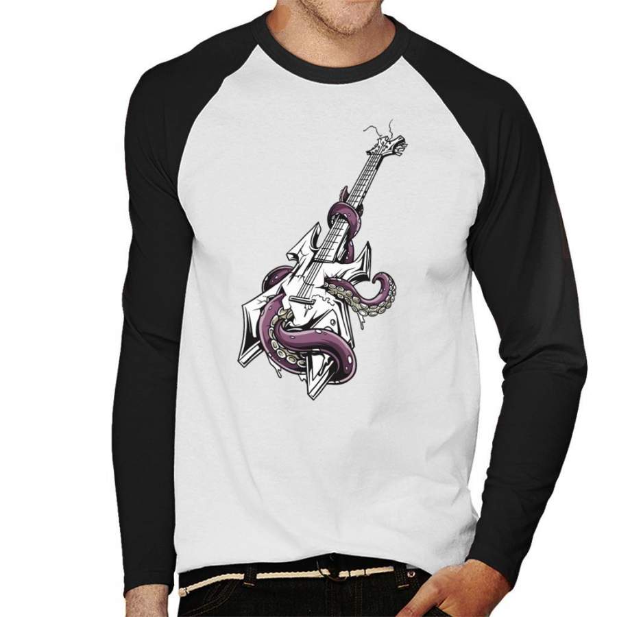 Octopus Guitar Men’s Baseball Long Sleeved T-Shirt