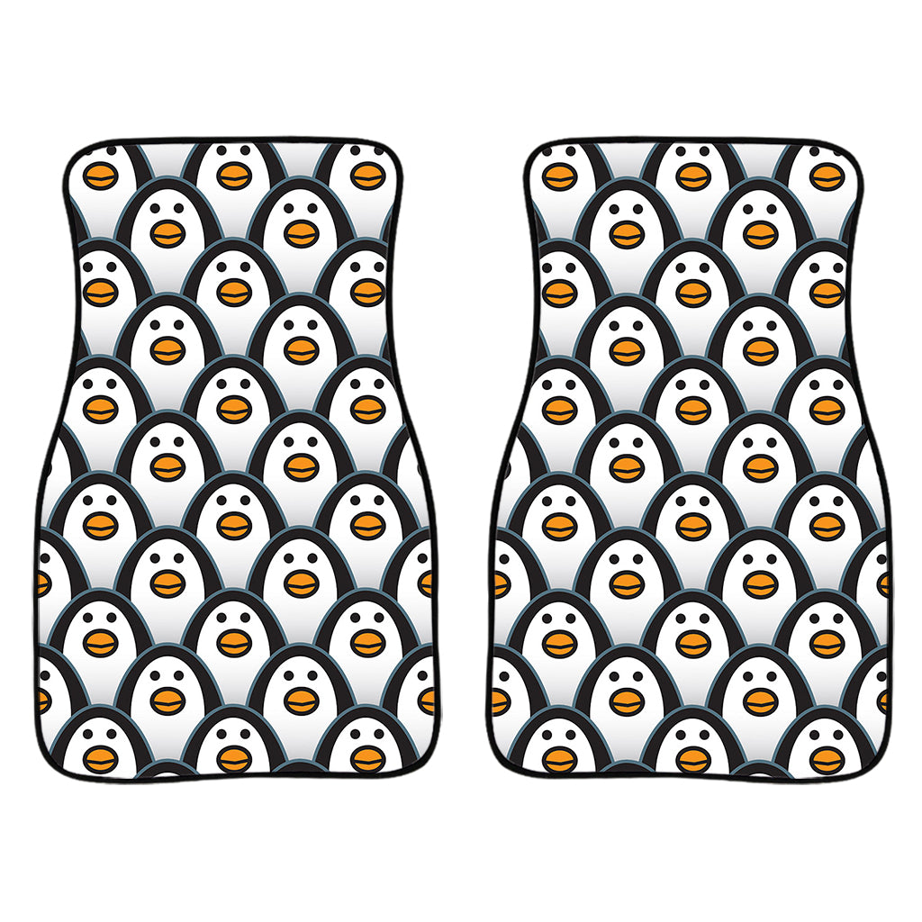 Cute Penguin Face Pattern Print Front Car Floor Mats