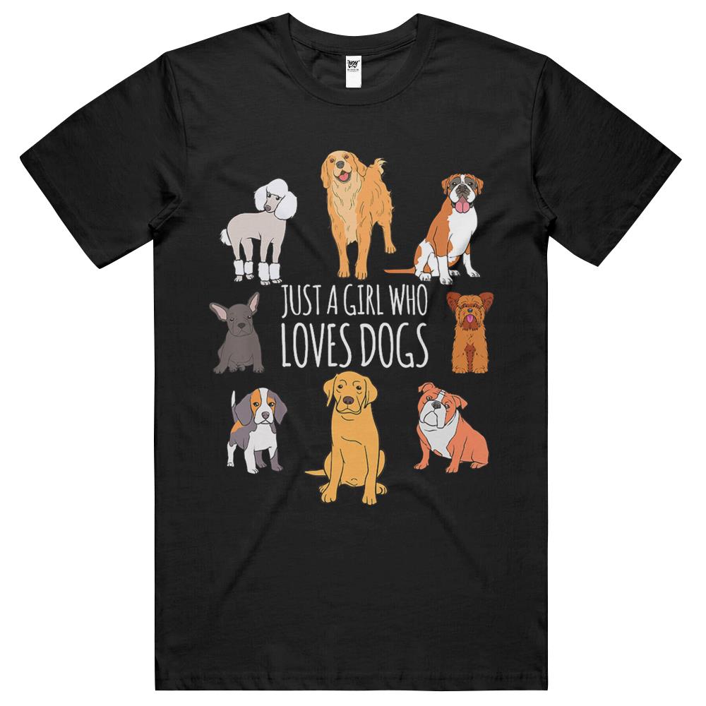 Cute Dog & Puppy Lover Gifts – Just A Girl Who Loves Dogs T Shirts