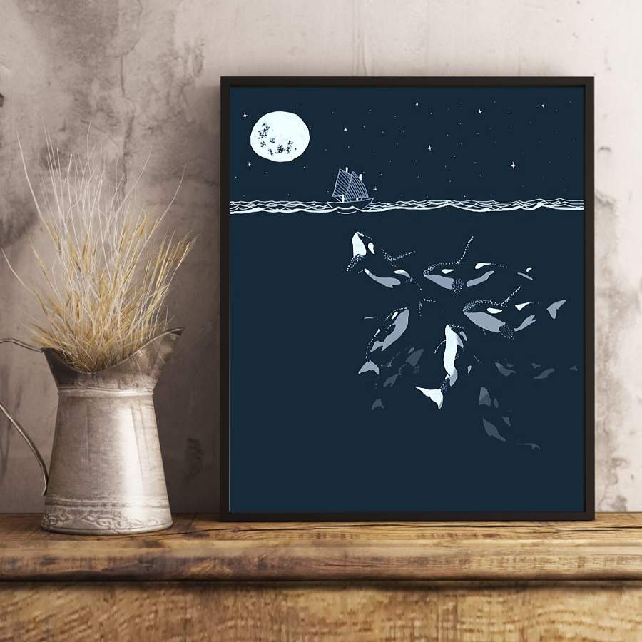 GNN1512 – Whale – Moon – Poster