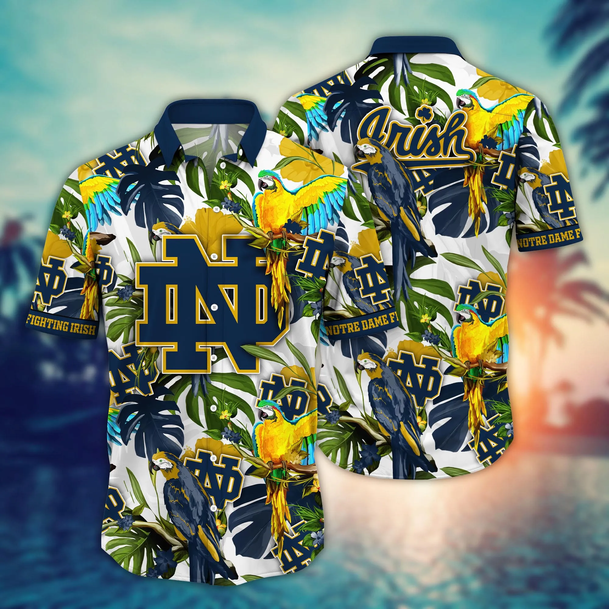 Notre Dame Fighting Irish NCCA Hawaiian Shirt Leisuretime Aloha Shirt