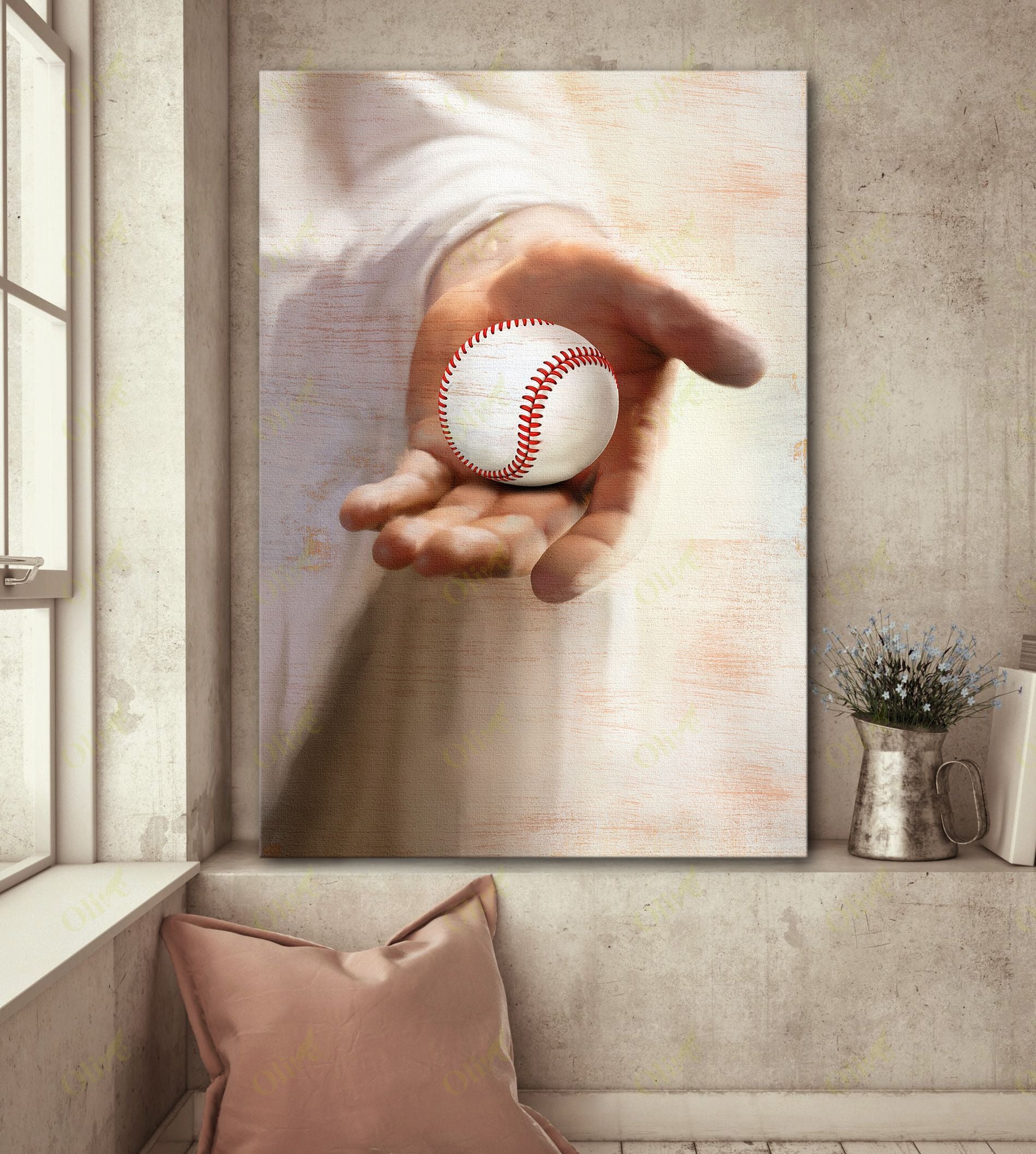 Baseball – Take My Hand Canvas Wall Art Home Decor