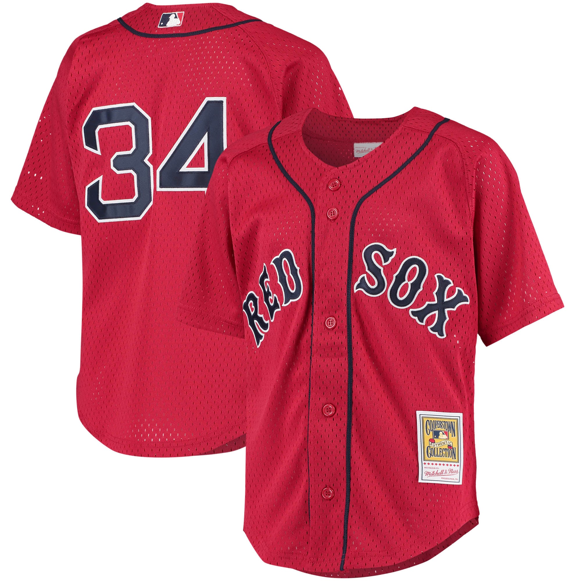 Youth Boston Red Sox David Ortiz Mitchell & Ness Red Cooperstown Collection Batting Practice Jersey