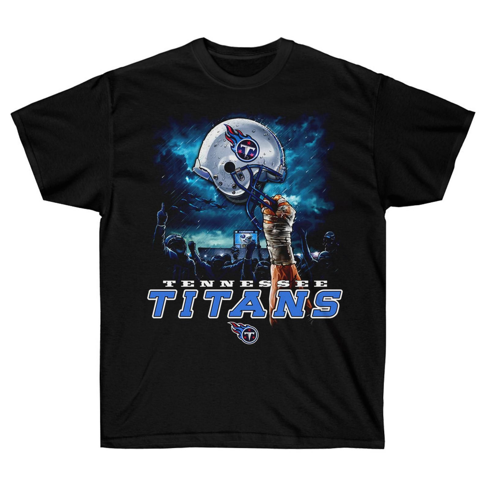 Tennessee Titans Sky Helmet Black T-Shirt Tennessee Titans Gift Shirt Tennessee Titans Shirt Tennessee Titans T Shirt For And